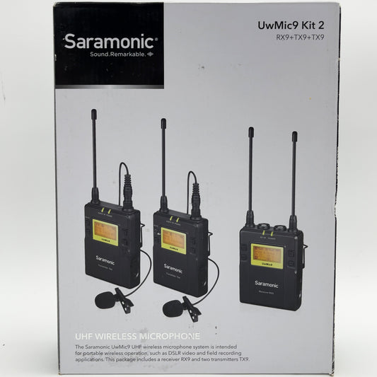 Saramonic UwMic9 Kit 2 New UHF Wireless Microphone RX9+TX9+TX9