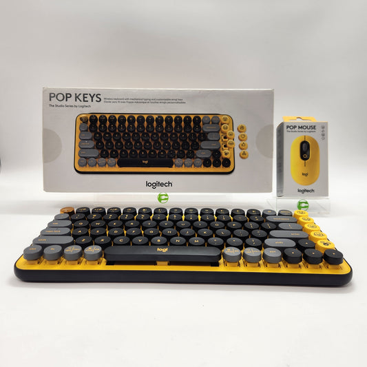 Logitech Pop Keys Mechanical Keyboard & Mouse Combo Black/Yellow