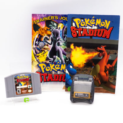 Pokemon Stadium (Nintendo 64 N64, 2000) Cartridge, Poster and Transfer Pak