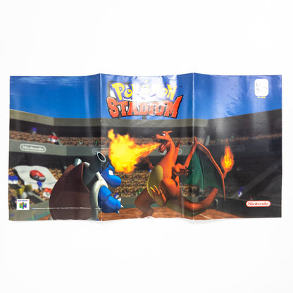 Pokemon Stadium (Nintendo 64 N64, 2000) Cartridge, Poster and Transfer Pak