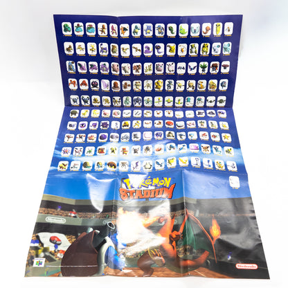 Pokemon Stadium (Nintendo 64 N64, 2000) Cartridge, Poster and Transfer Pak